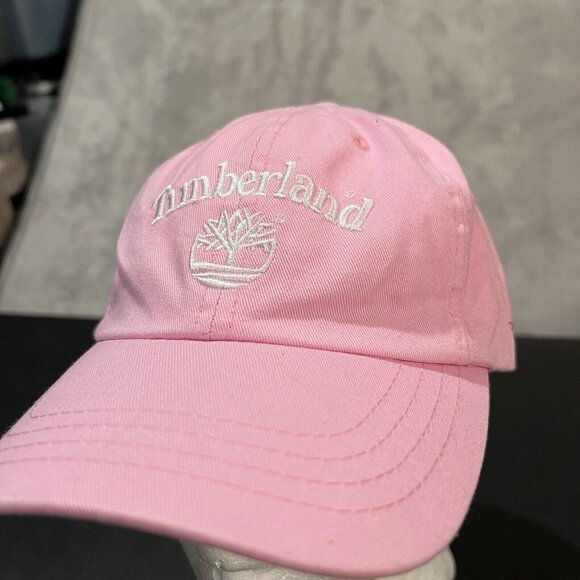 Timberland Hat Women's One Size Adjustable Pink Logo Strapback Cap - Picture 2 of 8